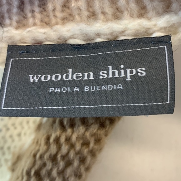 Wooden Ships Camo Chunky Pullover Sweater Sz XS/S Soft Casual Boho - Picture 7 of 9